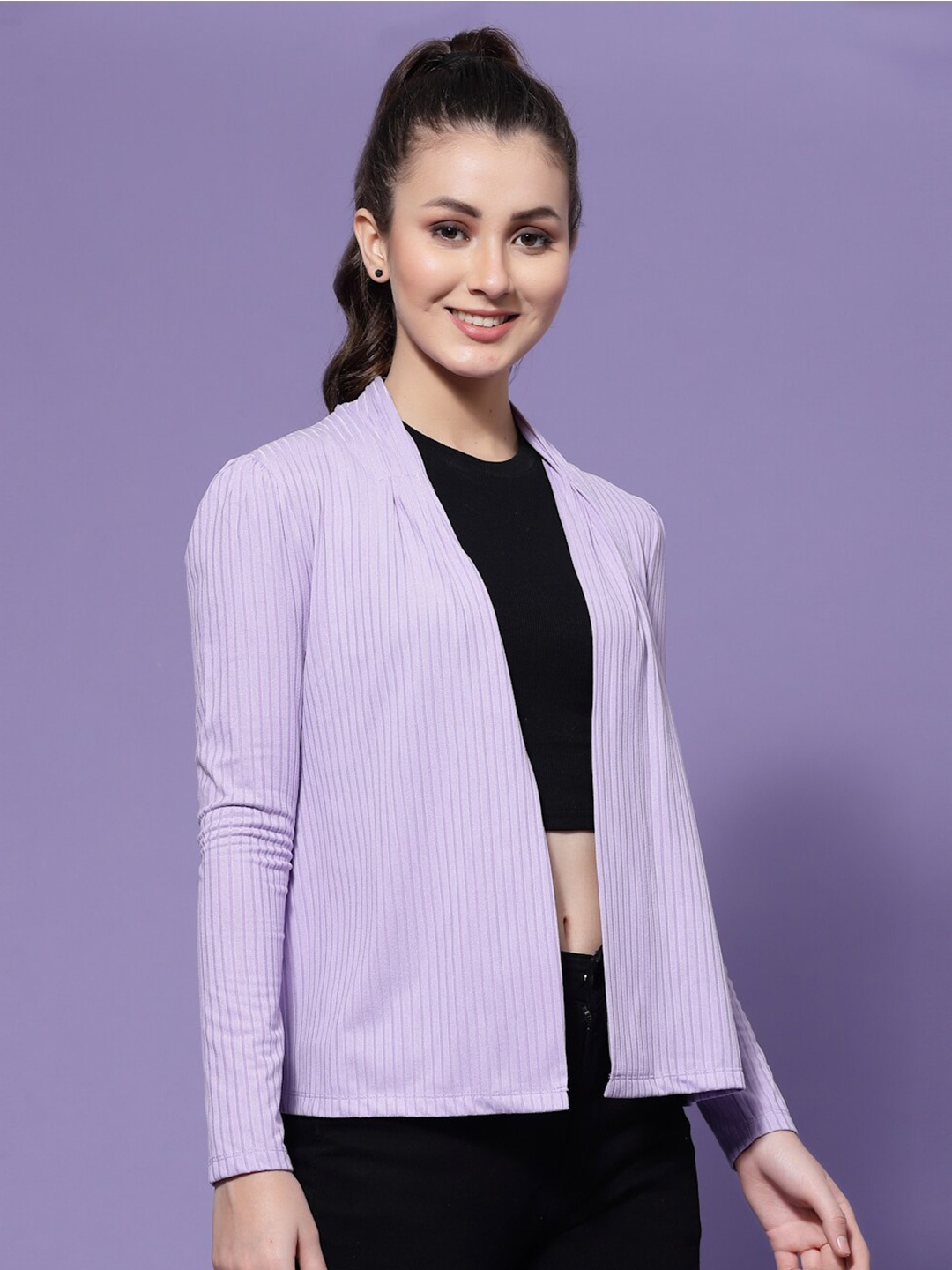 

KASSUALLY Women Front Open Shrug, Purple