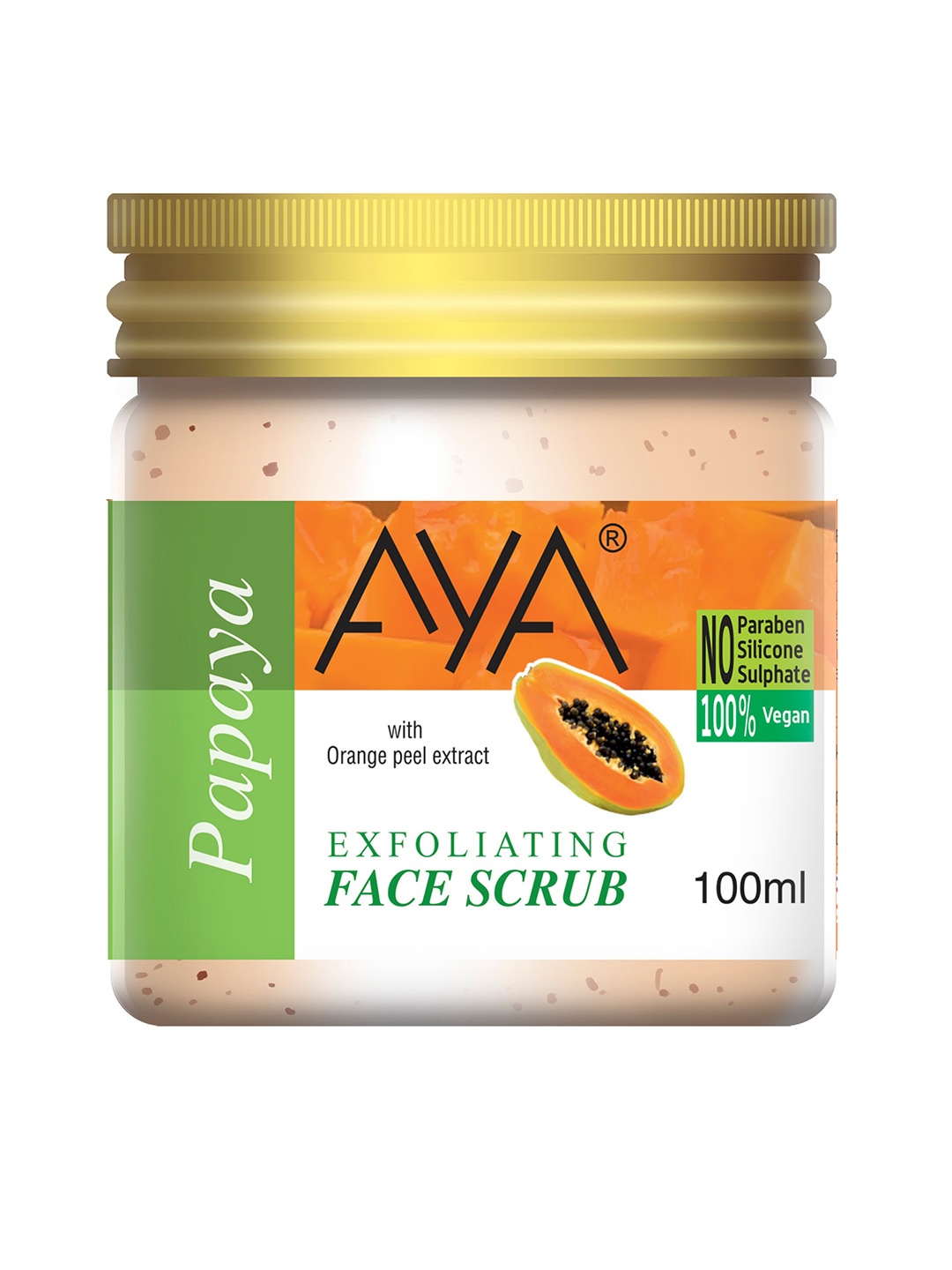 

AYA Papaya Vitamin E Exfoliating Face Scrub 100 ml, Green