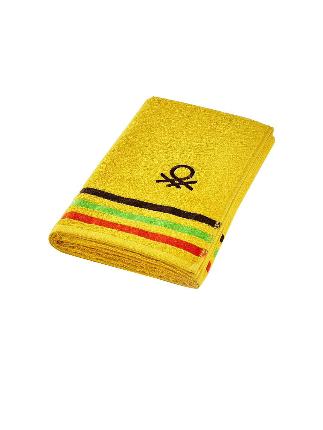 

United Colors of Benetton Yellow & Blue Set Of 4 Pure Cotton 450 GSM Towel Set