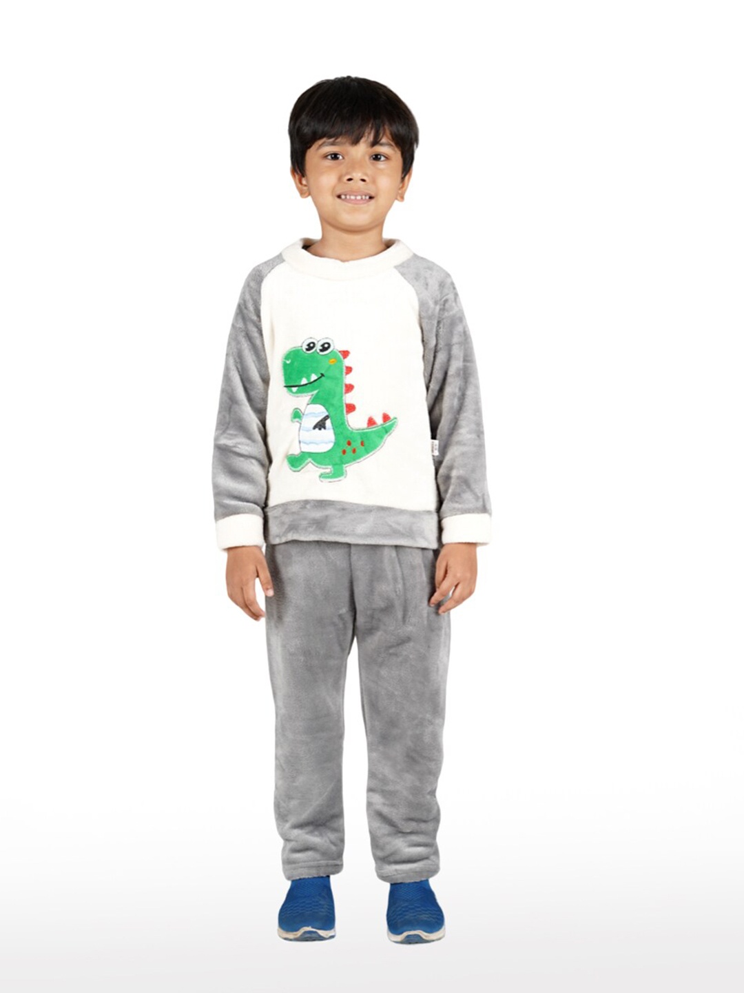 

ahhaaaa Unisex Kids Grey & White Top with Pyjamas