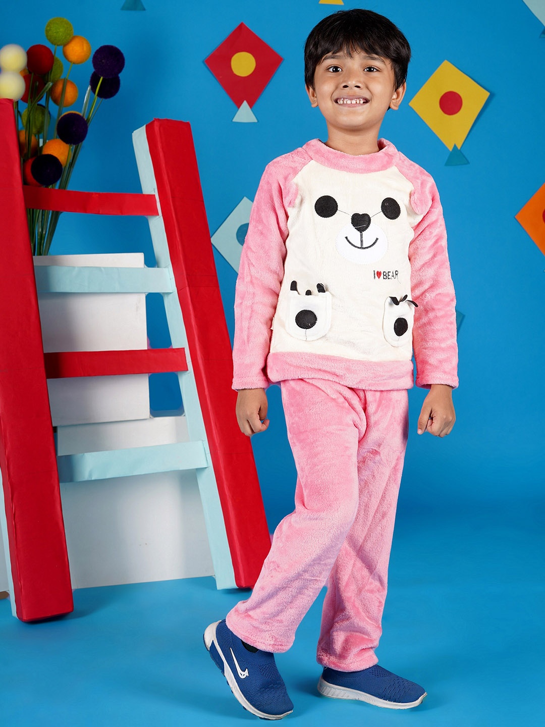 

ahhaaaa Unisex Kids Pink & White Top with Pyjamas