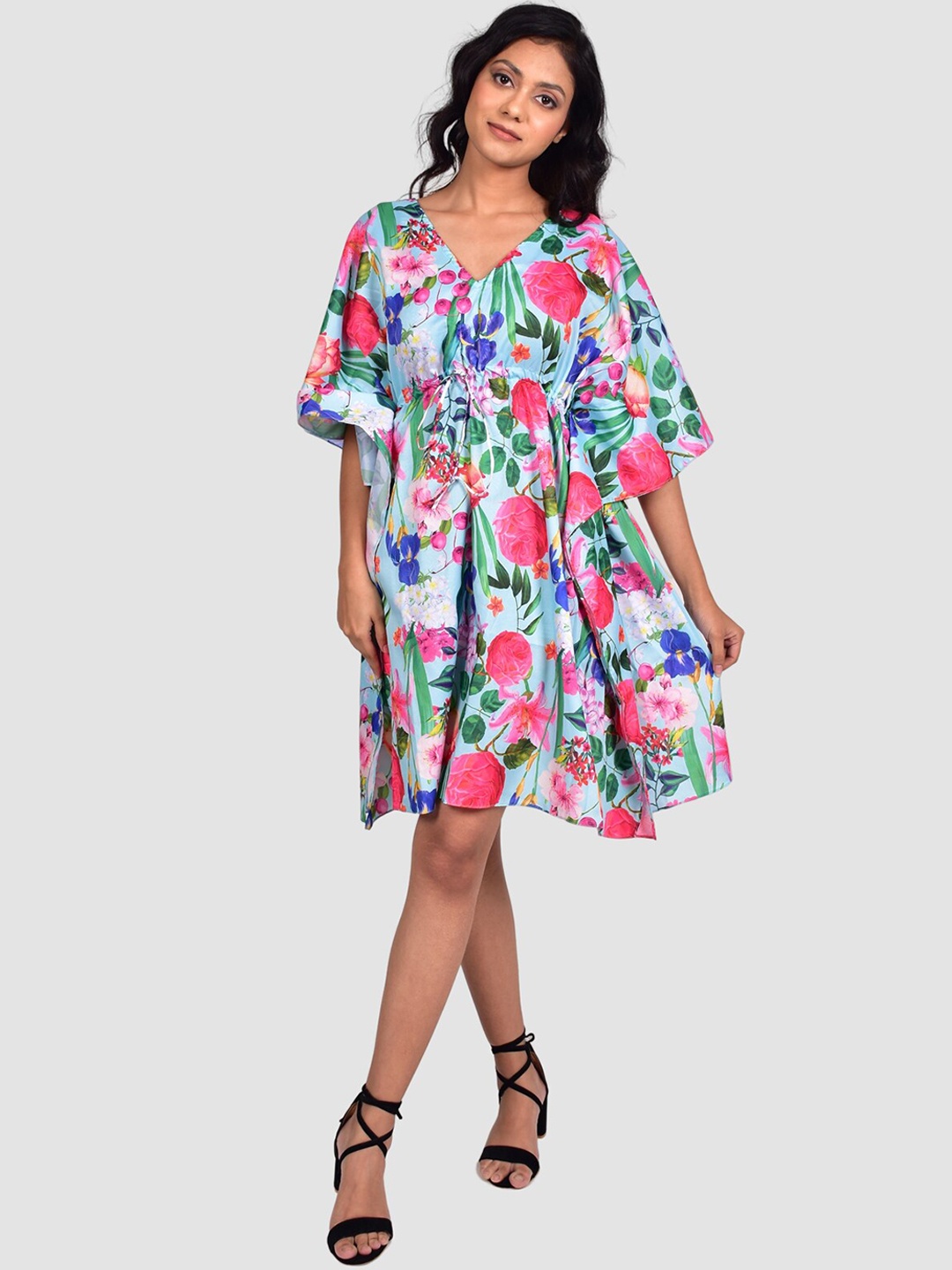 

Rajoria Instyle Printed Kaftan Cover Up Swimwear Dress, Blue