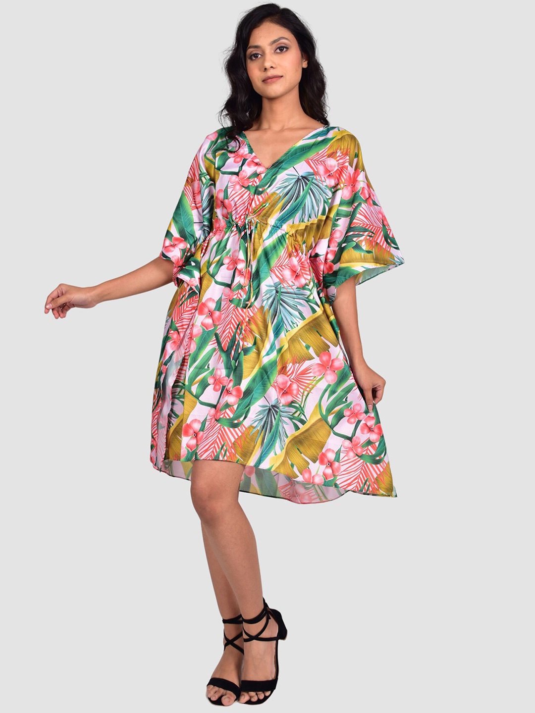 

Rajoria Instyle Women Abstract Print Kaftan Style Swimwear Dress, Green