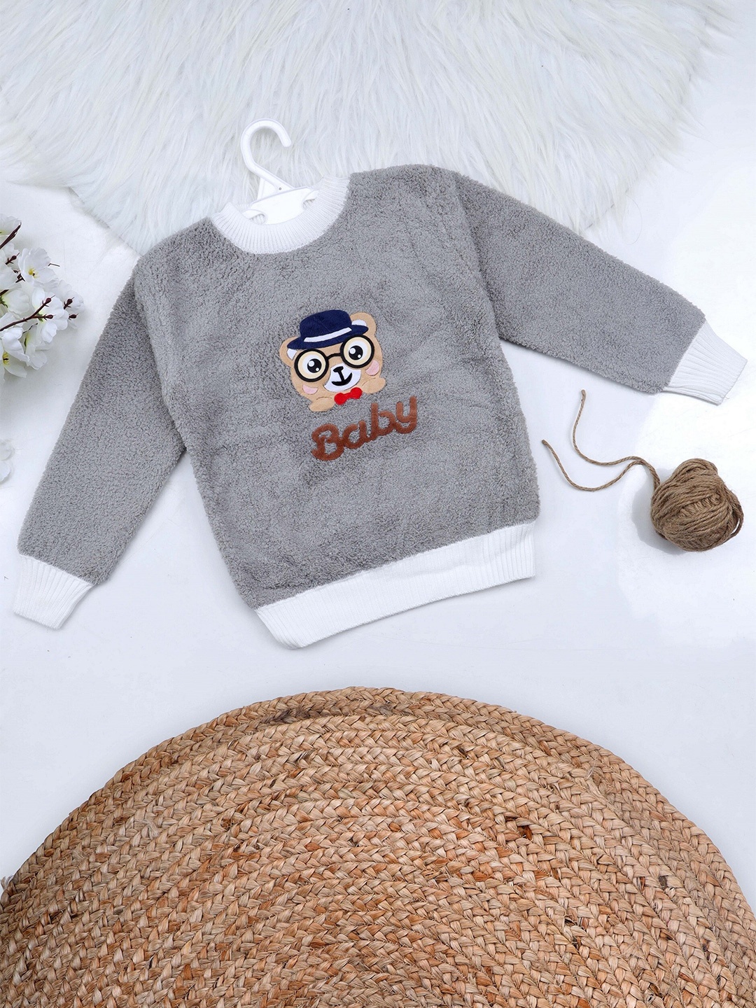 

ahhaaaa Kids Animal Acrylic Pullover, Grey