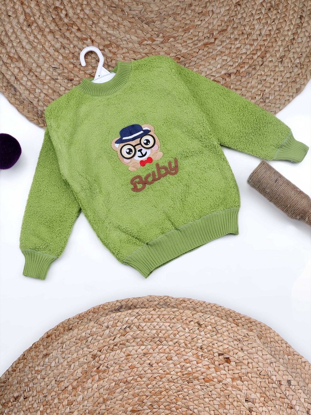 

ahhaaaa Kids Animal Acrylic Pullover, Green