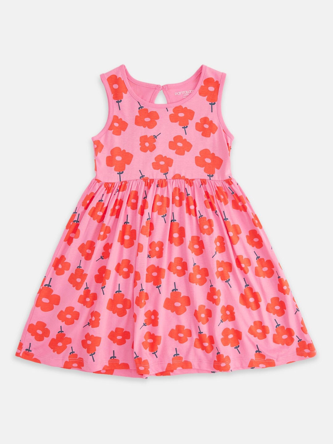 

Pantaloons Junior Floral Printed Cotton Dress, Pink