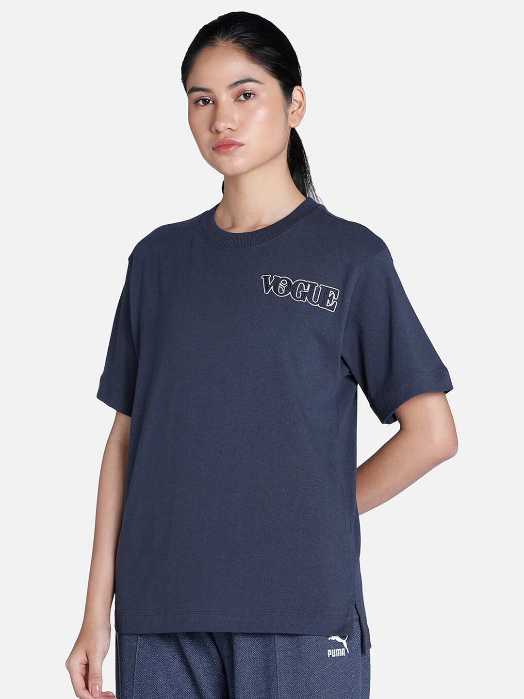 

Puma Women PUMA x VOGUE Relaxed Cotton T-shirt, Navy blue
