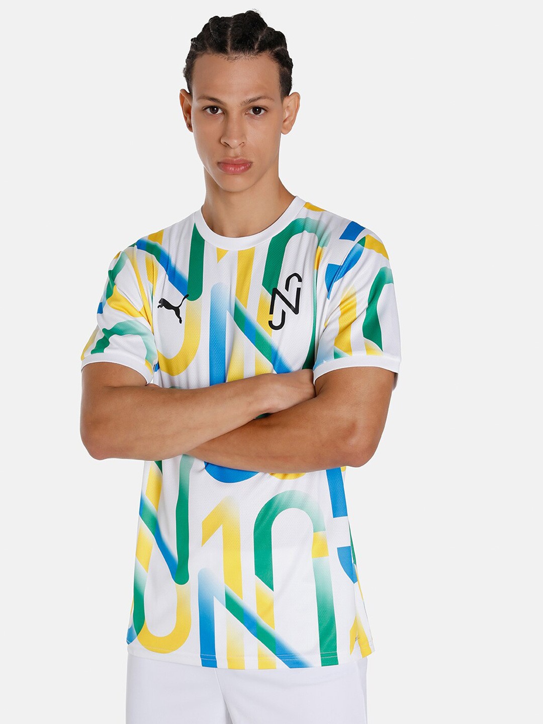 

Puma Nneymar Jr. Copa Graphic Printed Regular Fit T-shirt, White