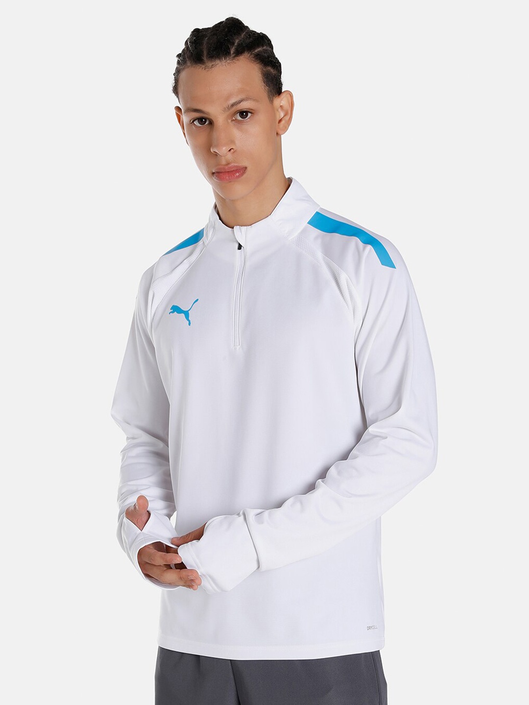 

Puma Men teamLIGA Quarter-Zip Football Sweatshirt, White
