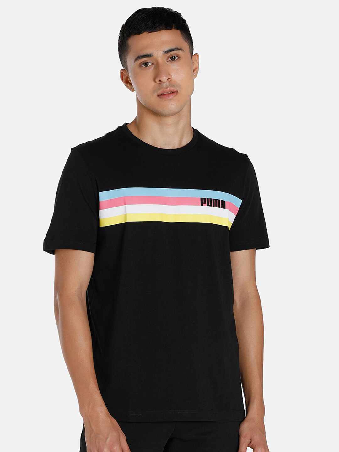 

Puma Men CELEBRATION Graphic Printed Cotton T-shirt, Black