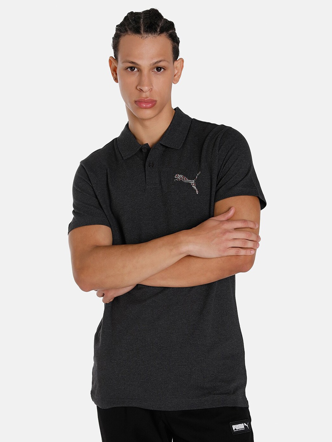 

Puma Men Sports Polo Collar T-shirt, Grey