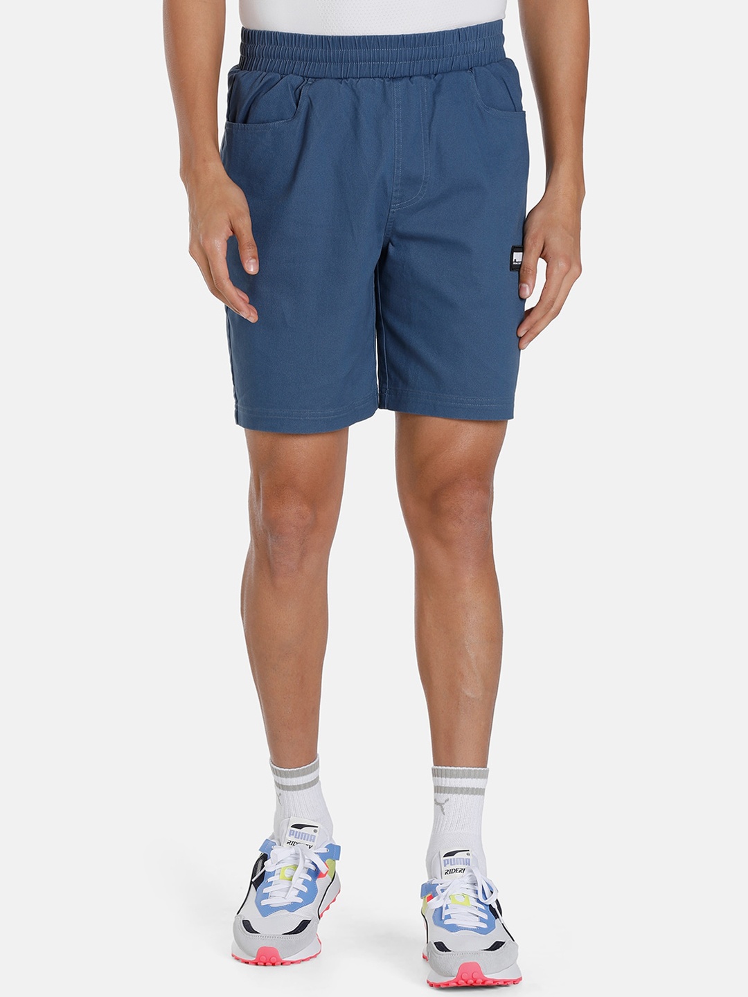 

Puma Men FUSION 8" Cotton Sports Shorts, Blue