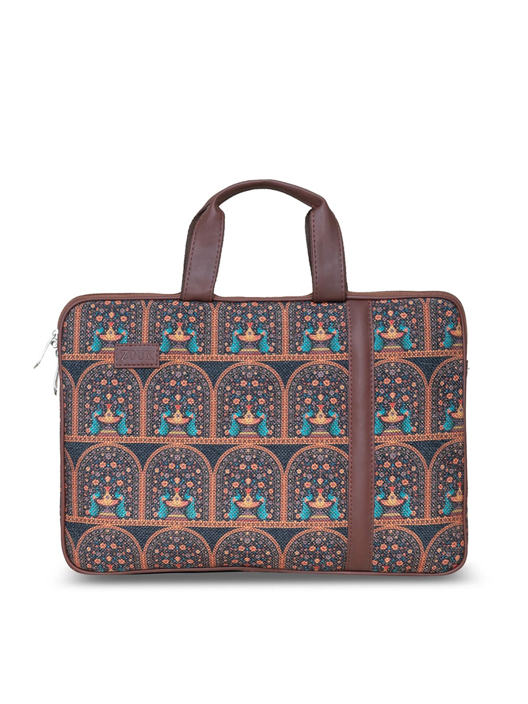 

ZOUK Peacock Motif Printed Laptop Sleeve, Black