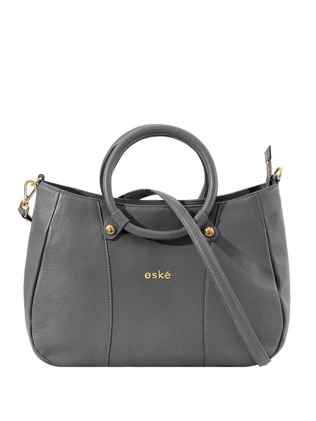 

Eske Leather Structured Handheld Bag, Grey