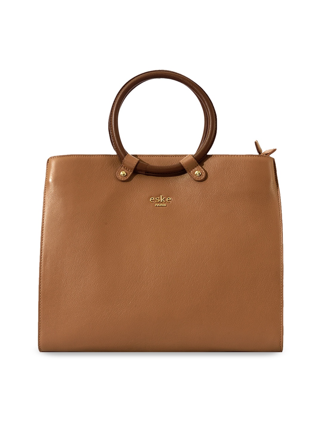 

Eske Leather Structured Tasselled Handheld Bag, Tan