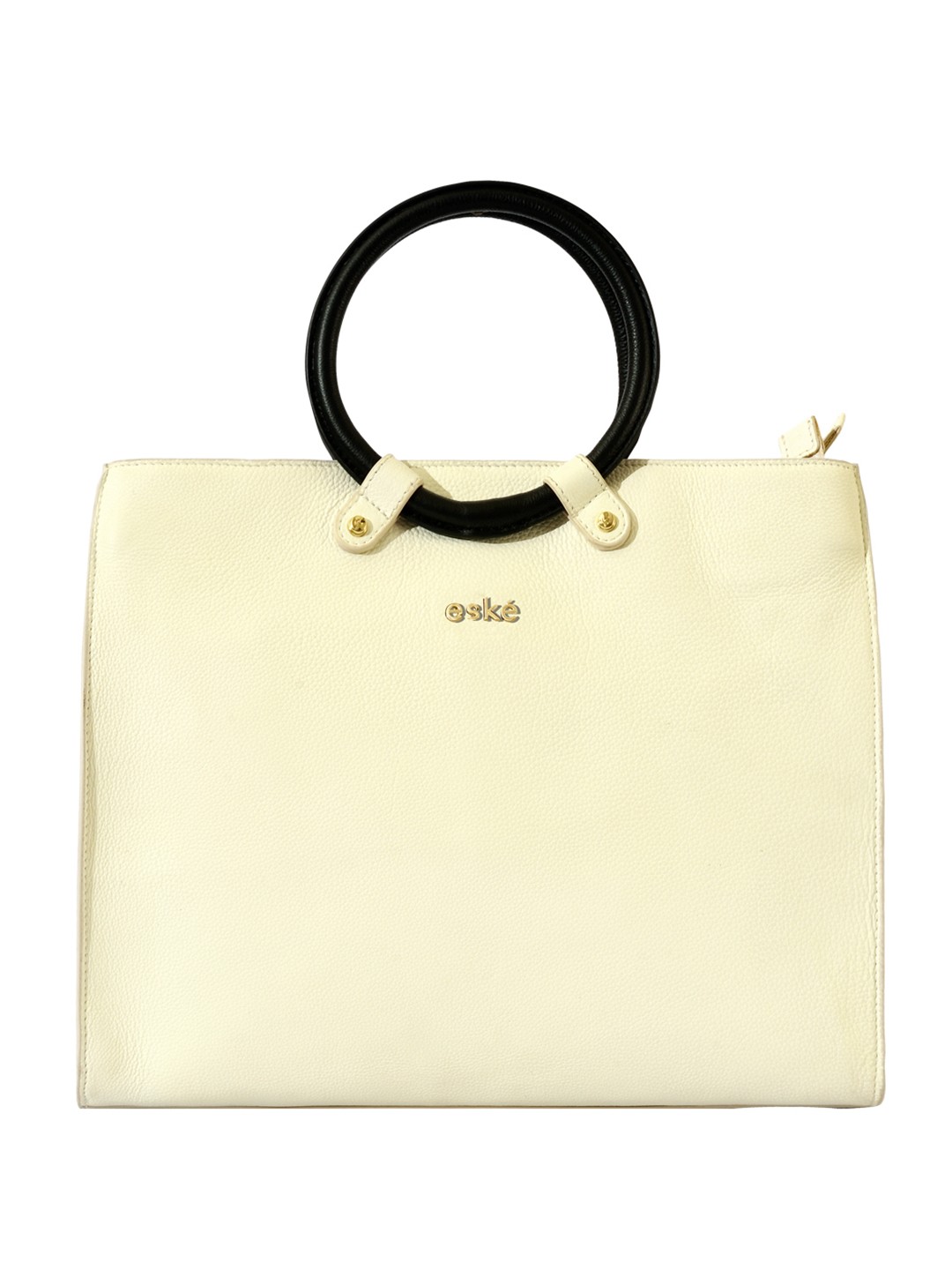 

Eske Textured Leather Structured Handheld Bag, Off white