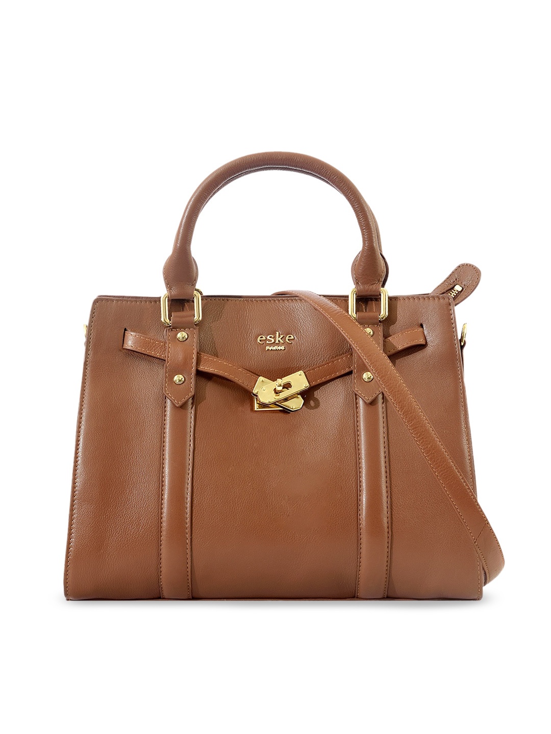 

Eske Leather Structured Handheld Bag, Brown