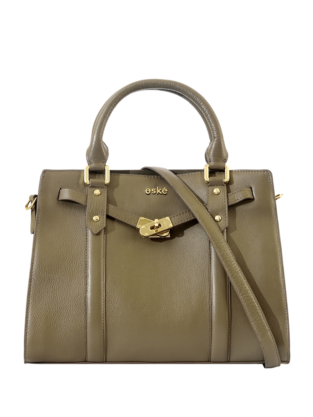 

Eske Leather Shopper Handheld Bag, Olive