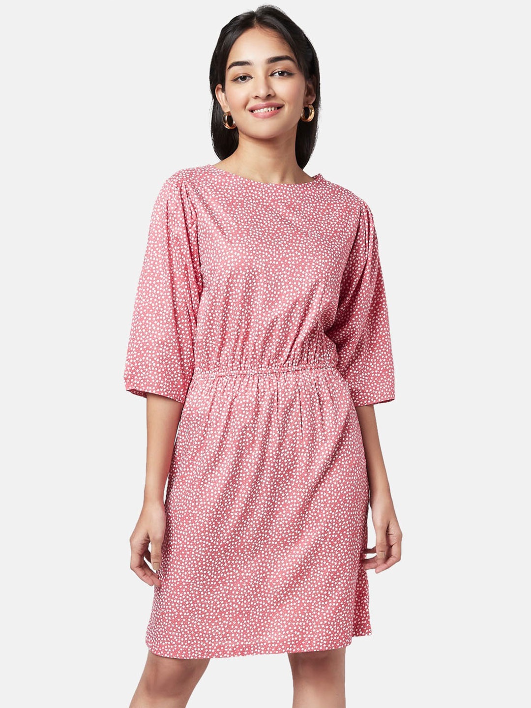 

YU by Pantaloons Printed A-Line Dress, Pink