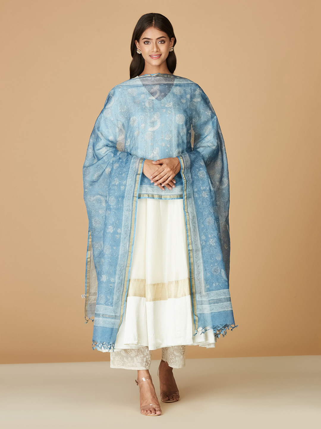 

Fabindia Printed Dupatta, Blue