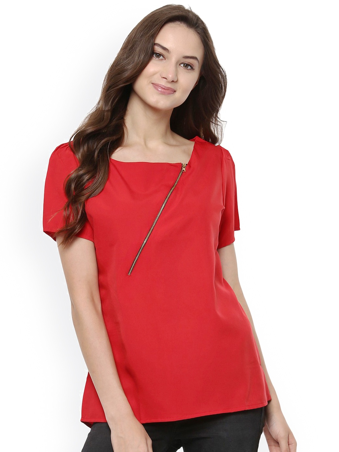 

Pannkh Women Red Solid Top