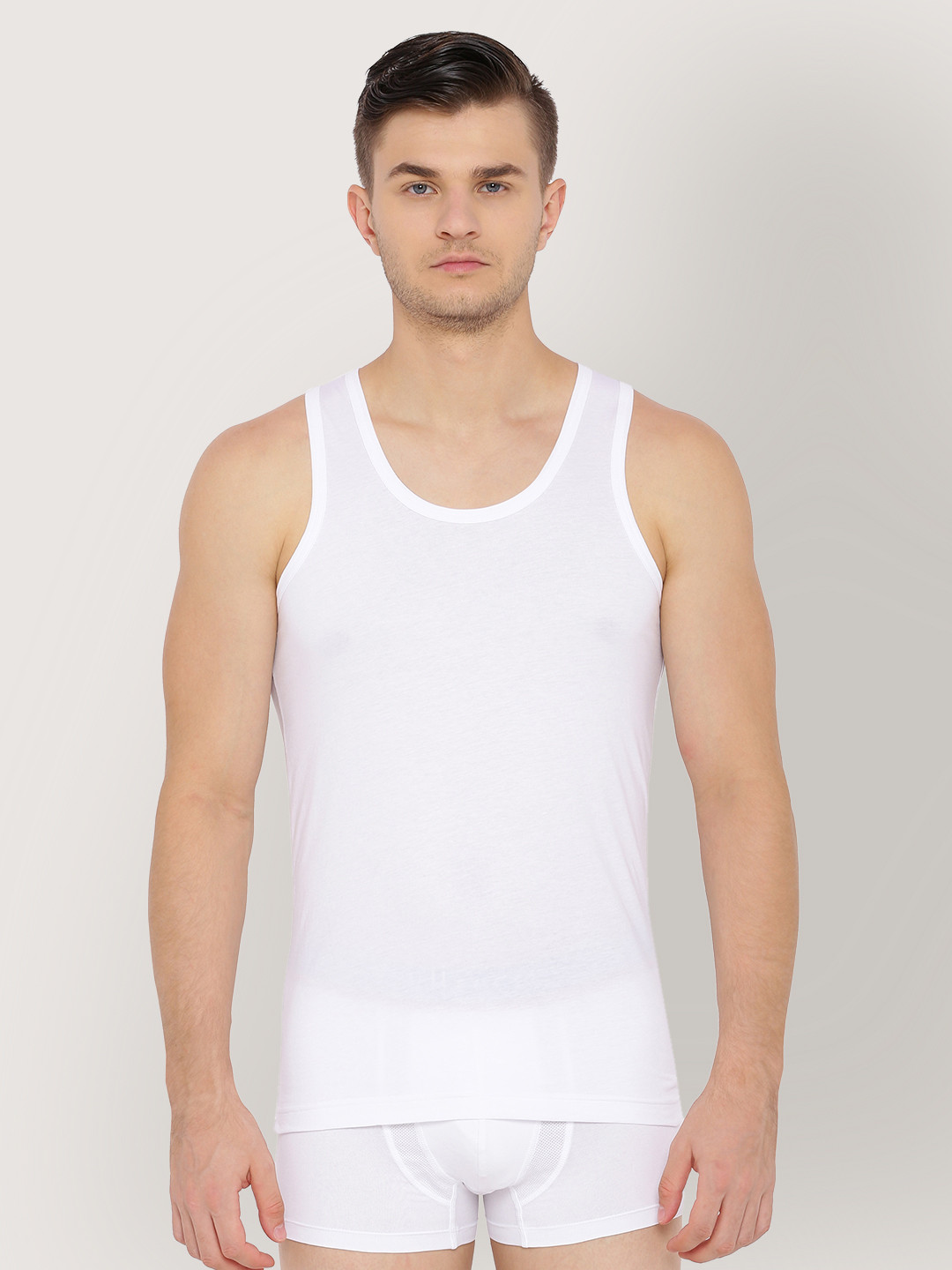 

Van Heusen Men White Solid Ultra Soft Superior Comfort Vest 20071