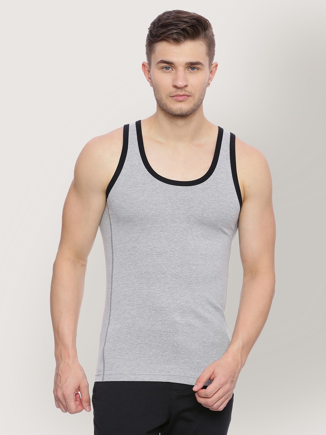

Van Heusen Athleisure Men Solid Quick Dry Ultra Soft Gym Vest, Grey