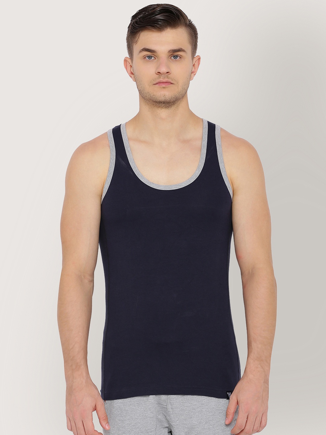 

Van Heusen Athleisure Men Solid Quick Dry Ultra Soft Gym Vest, Navy blue
