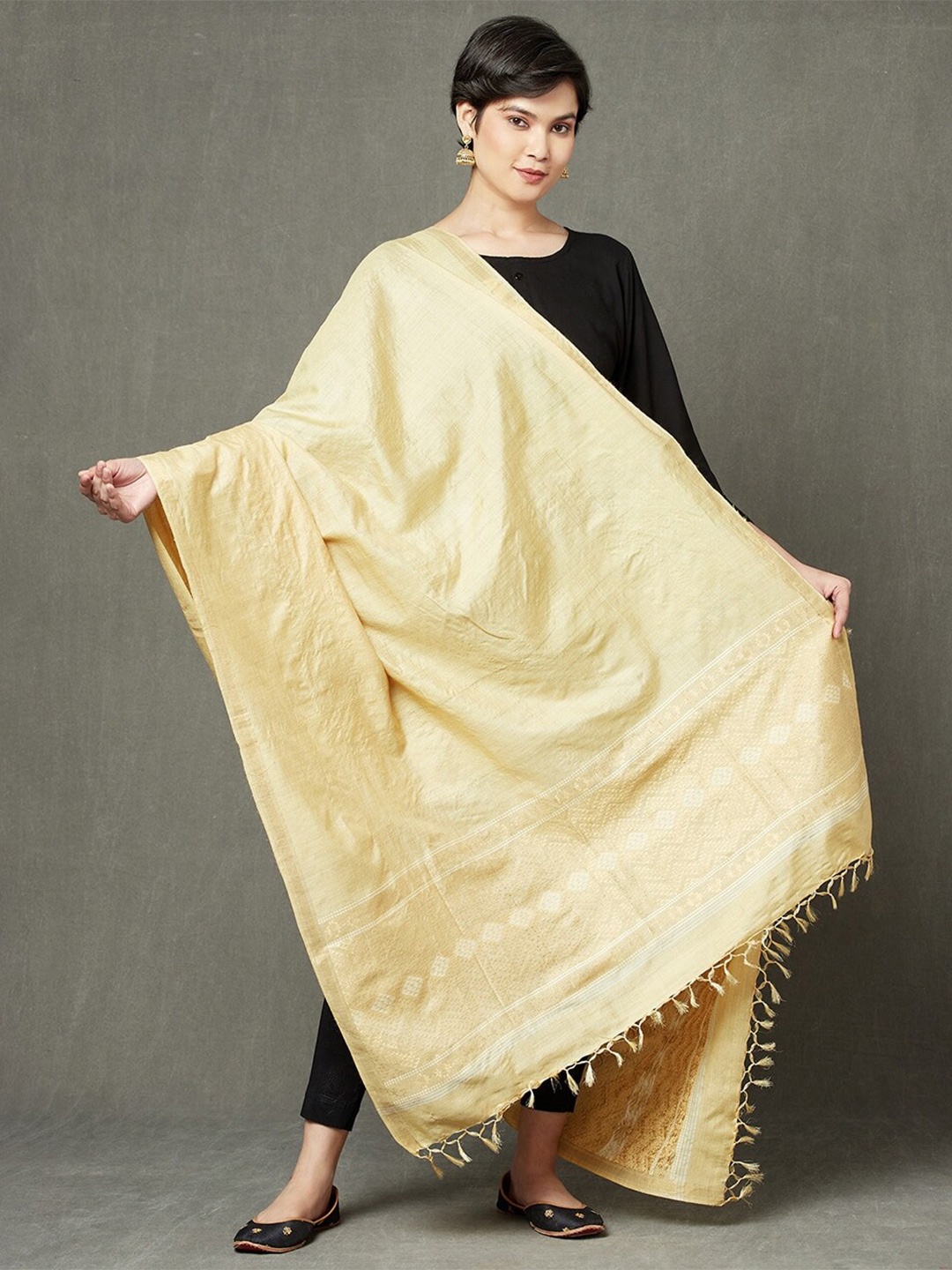 

Fabindia Beige Woven Design Dupatta