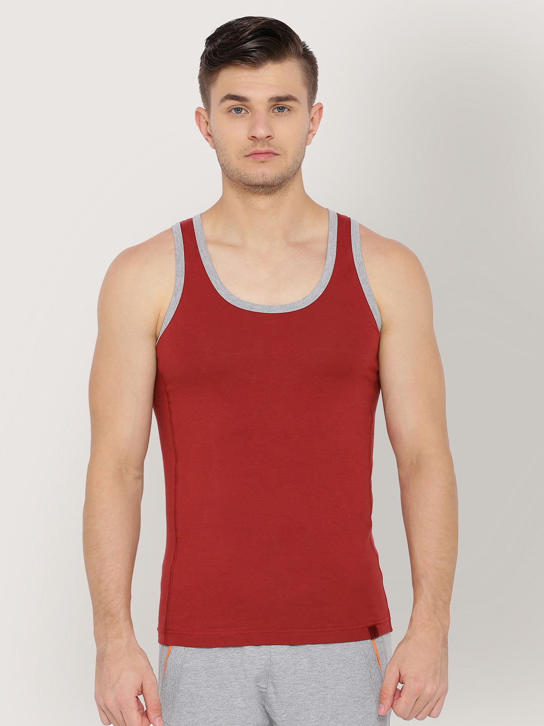 

Van Heusen Athleisure Cotton Quick Dry Ultra Soft Gym Vest, Red