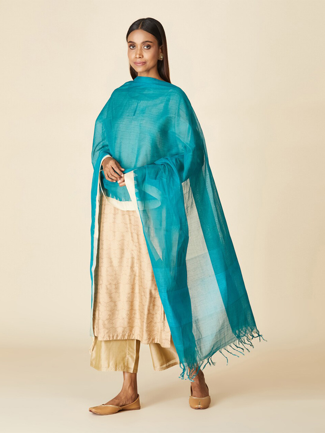 

Fabindia Pure Cotton Dupatta, Teal