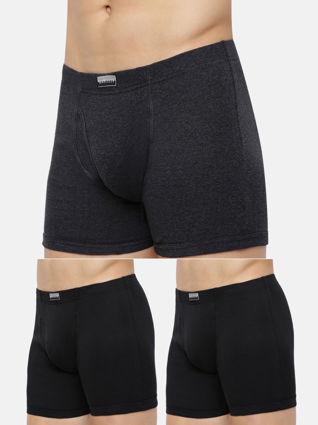 

Van Heusen Men Pack of 3 Antibacterial Colour Fresh Boxer Briefs, Black