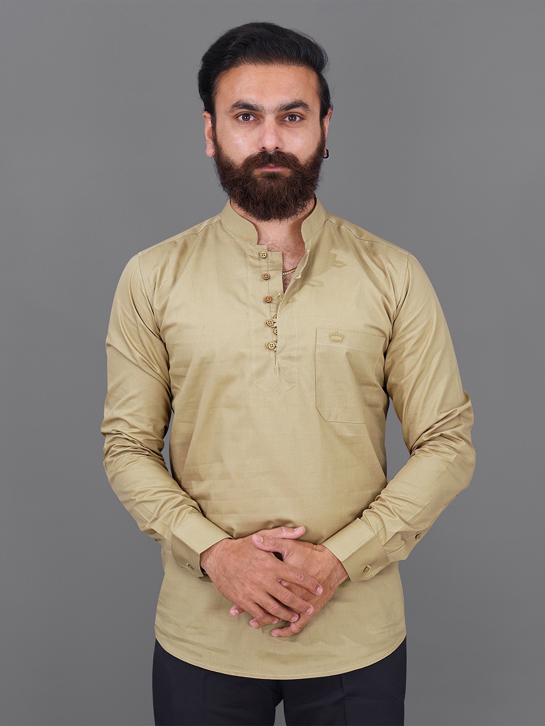 

FRENCH CROWN Men Standard Linen Casual Shirt, Brown