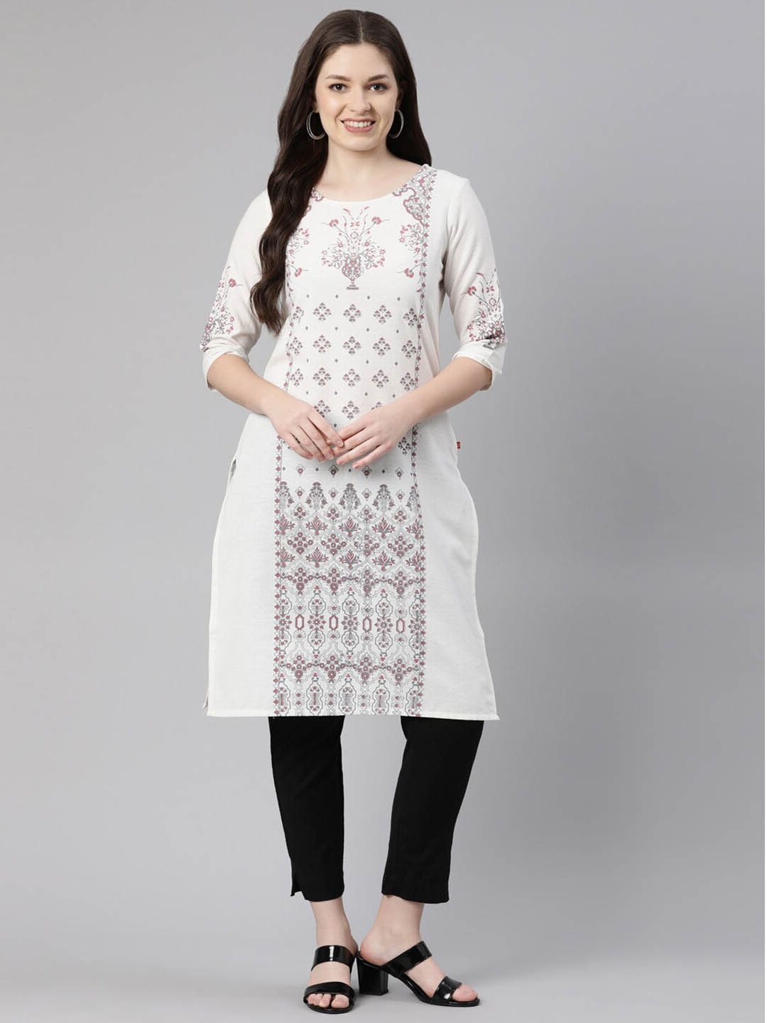 

Marcia Women White Ethnic Motifs Printed Kurta