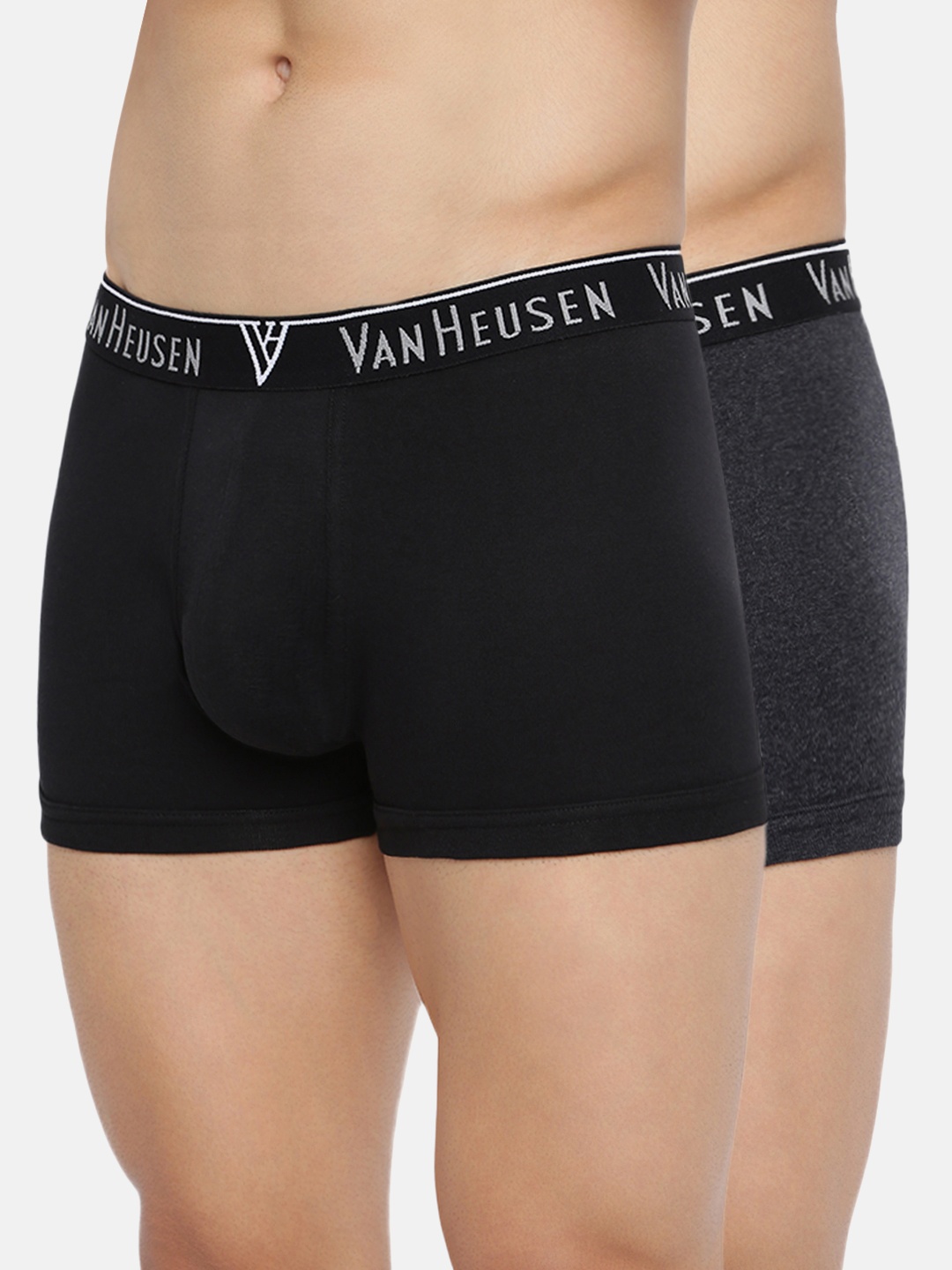 

Van Heusen Men Black Pack of 2 Solid Anti Bacterial Colour Fresh Trunks, Charcoal