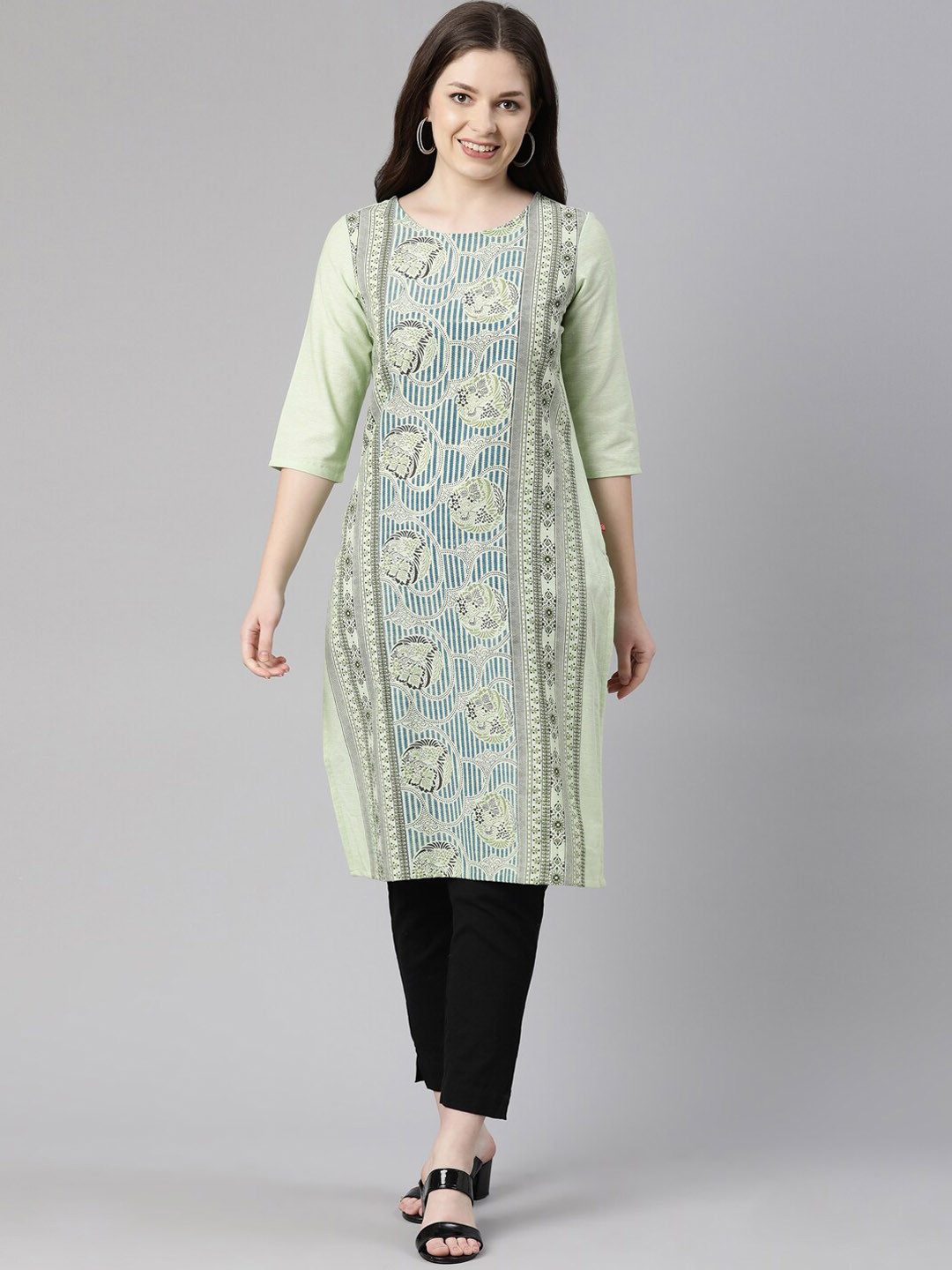 

Marcia Women Green Ethnic Motifs Printed Kurta