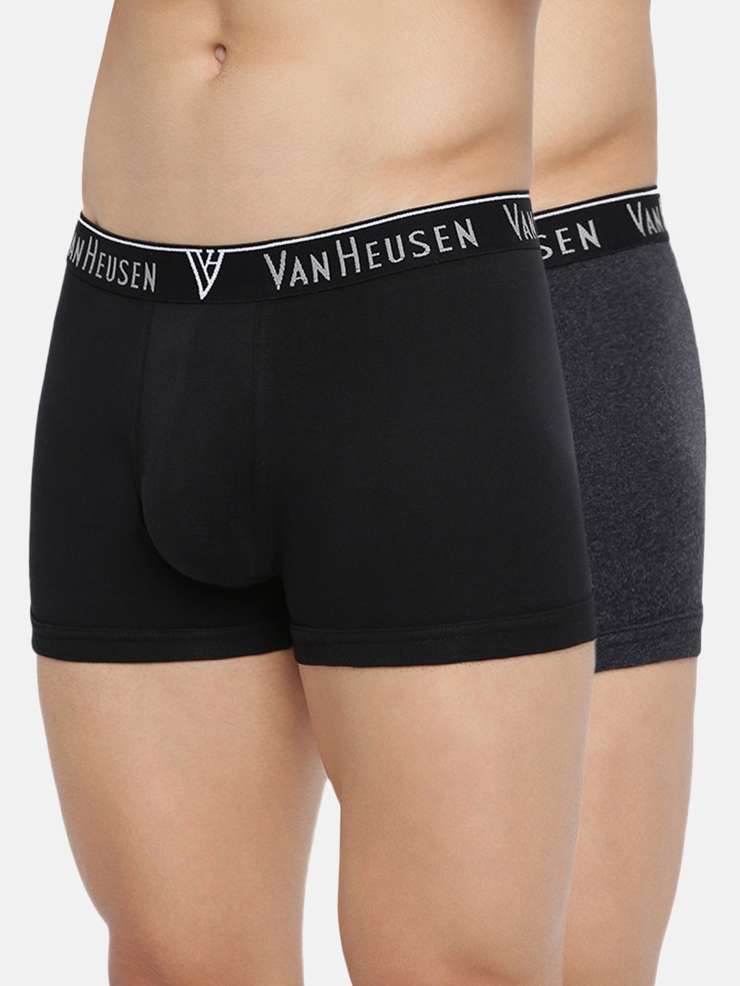 

Van Heusen Men Multicolour Pack of 2 Solid Antibacterial Colour Fresh Trunks, Charcoal