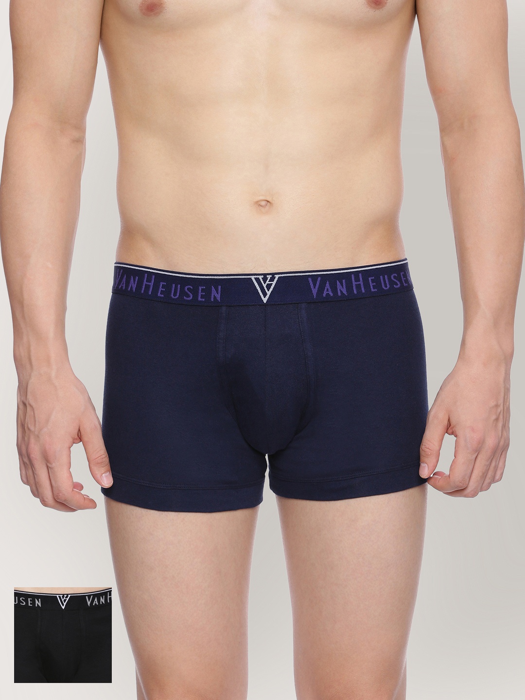 

Van Heusen Men Pack of 2 Antibacterial Colour Fresh Trunks, Navy blue