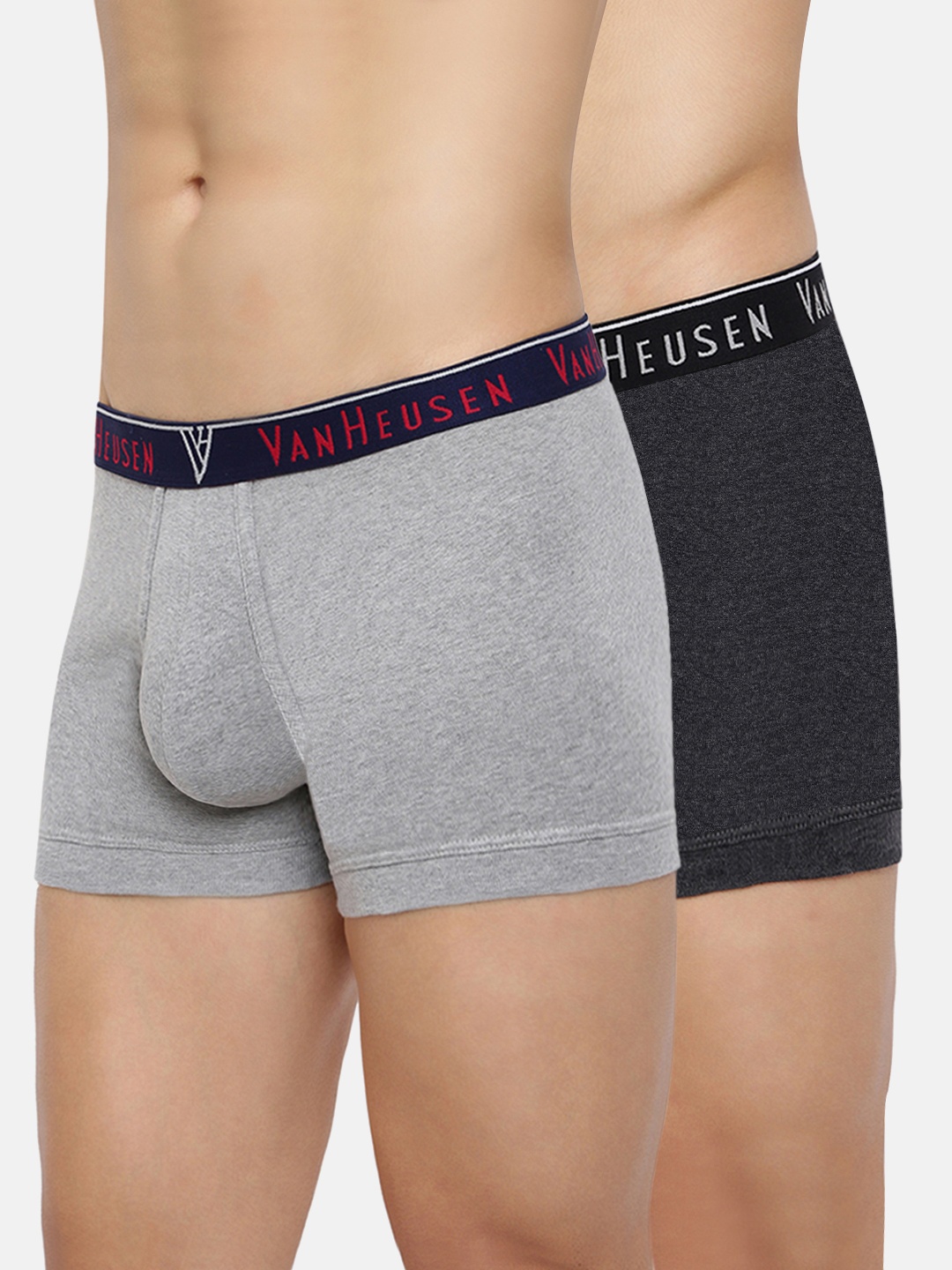 

Van Heusen Men Multicolour Pack of 2 Solid Anti Bacterial Colour Fresh Trunks, Grey