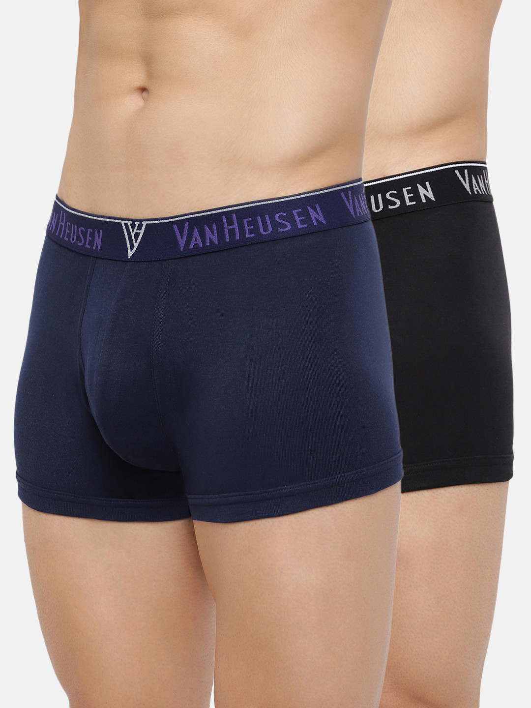 

Van Heusen Men Pack of 2 Solid Anti Bacterial Colour Fresh Trunks, Blue