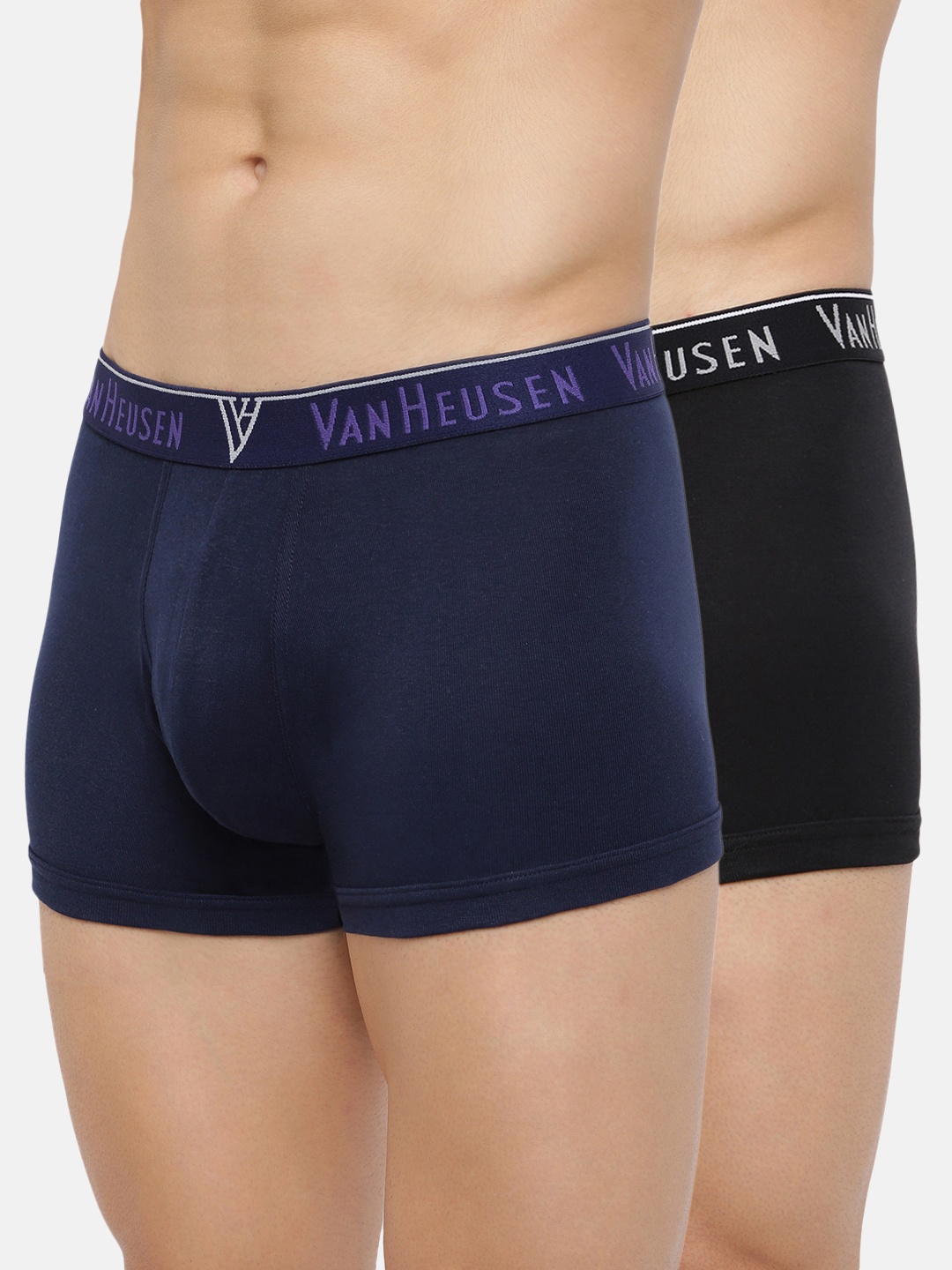 

Van Heusen Men Assorted Pack of 2 Anti Bacterial Colour Fresh Trunks, Blue