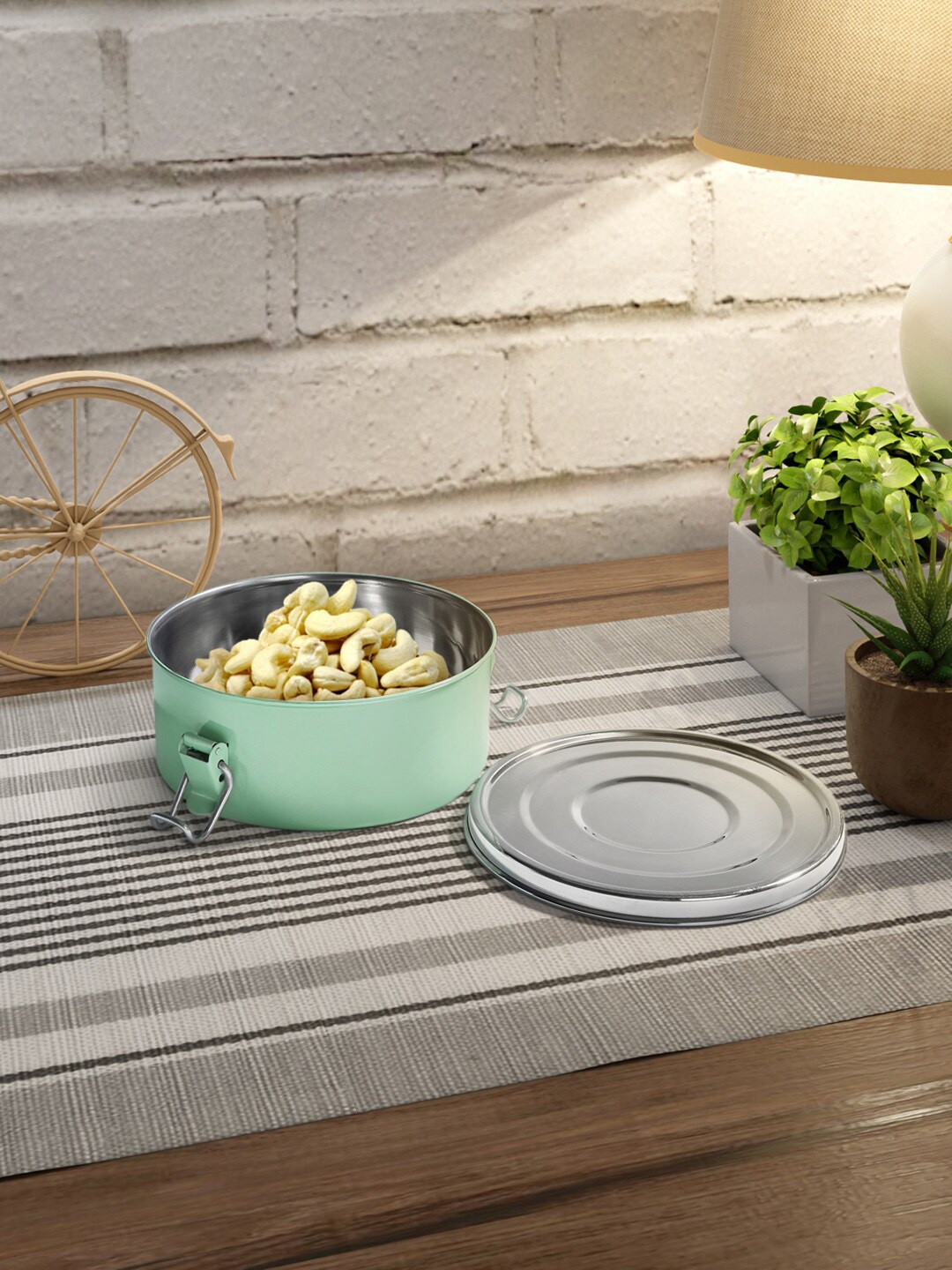 

Living scapes by Pantaloons Green Circular Shaped Kitchen Storage With Lid