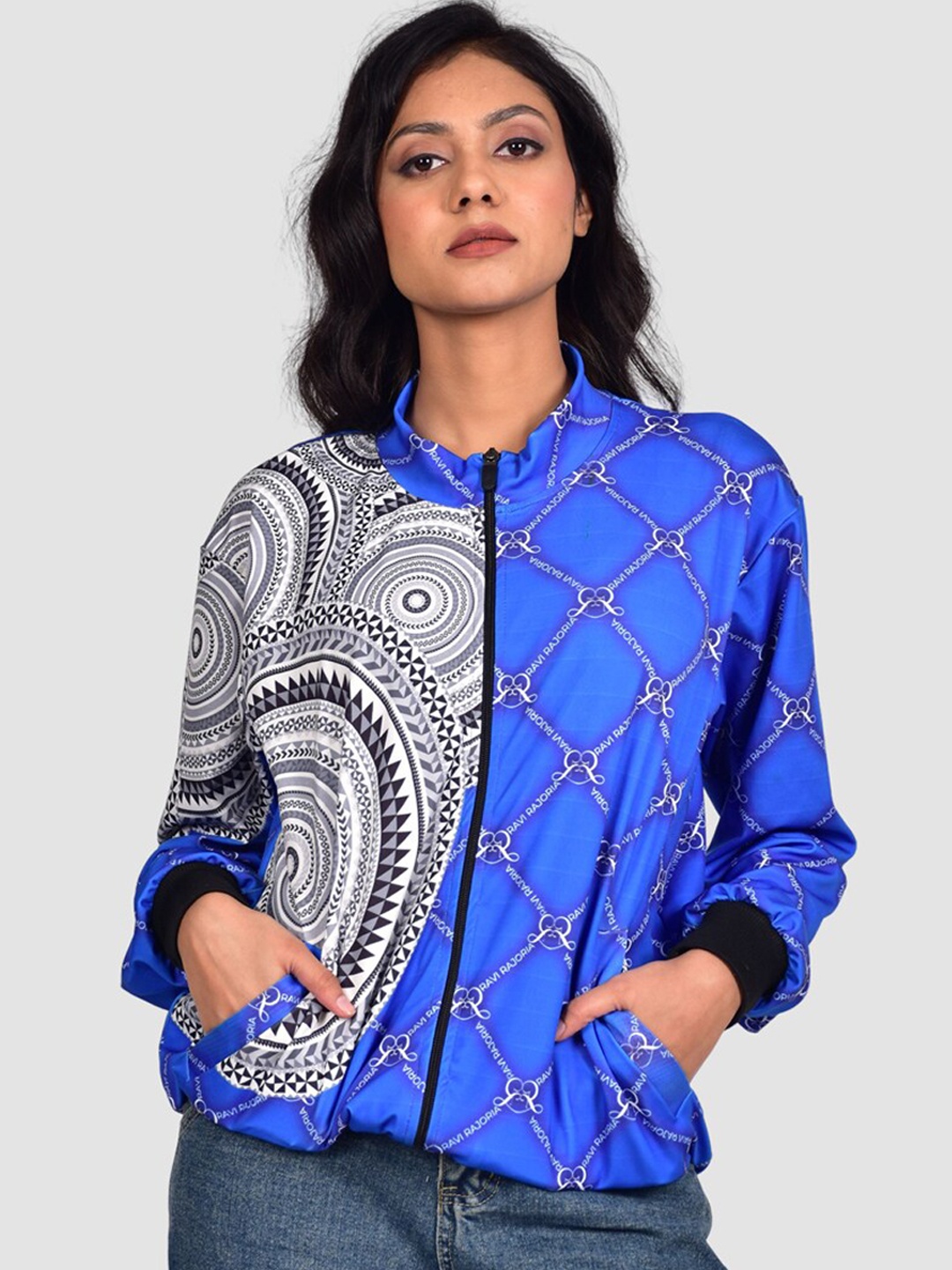 

Rajoria Instyle Women Multicoloured Lightweight Crop Outdoor Tailored Jacket, Multi