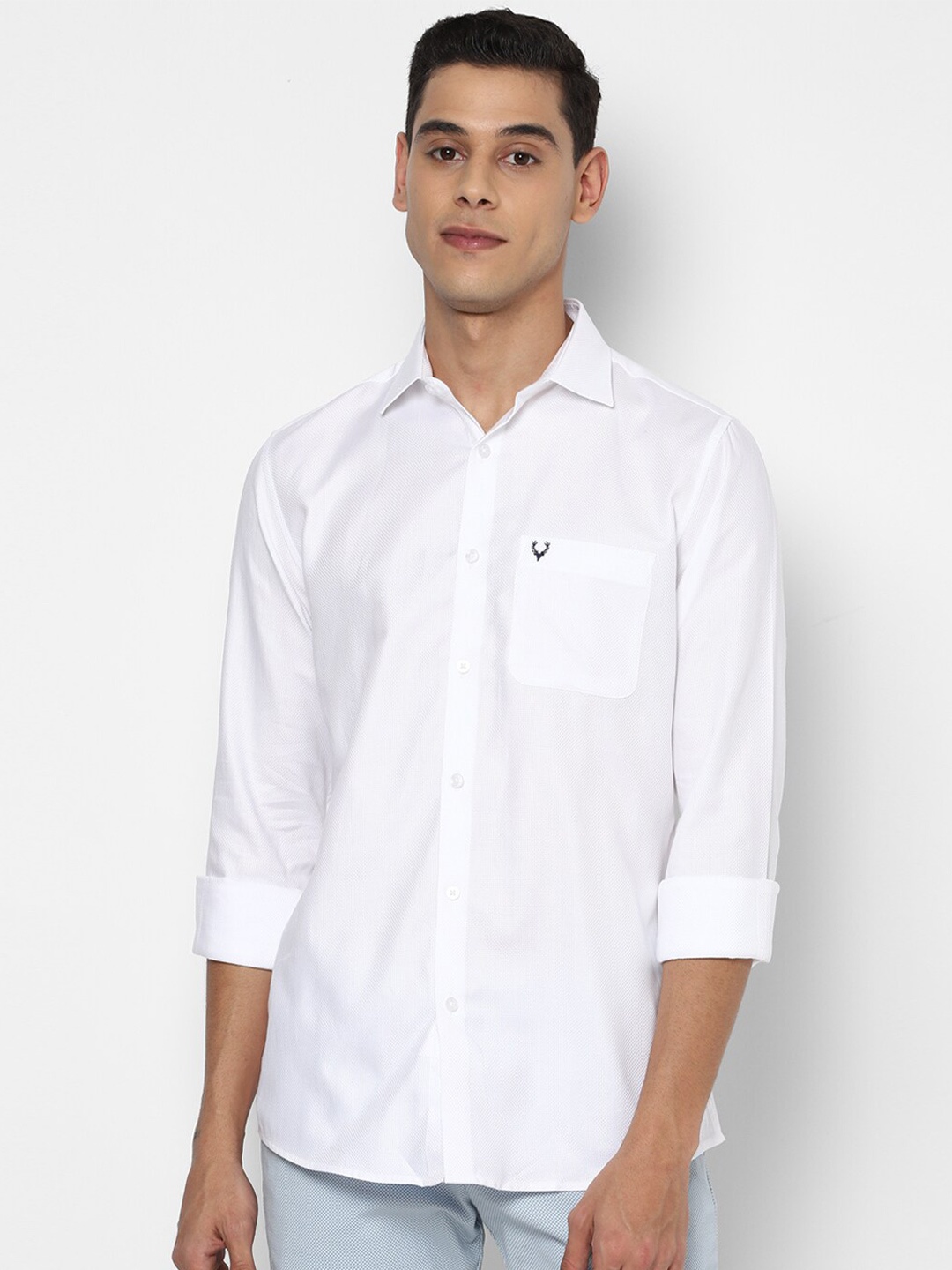 

Allen Solly Men Slim Fit Casual Cotton Shirt, White