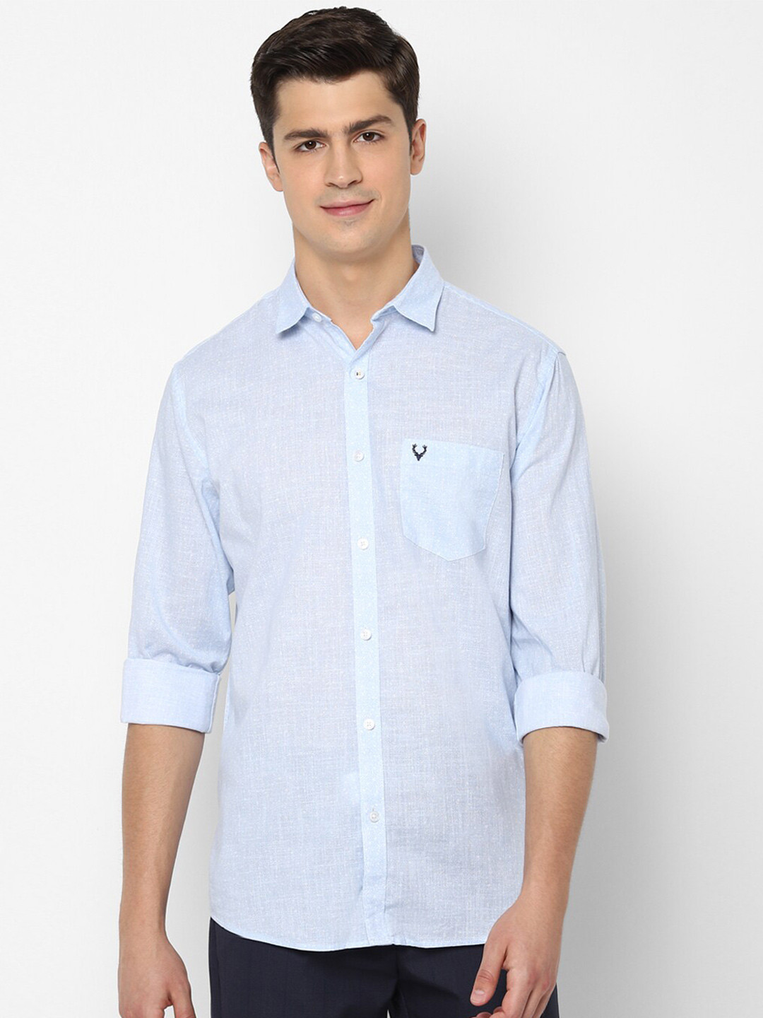 

Allen Solly Men Slim Fit Casual Cotton Shirt, Blue