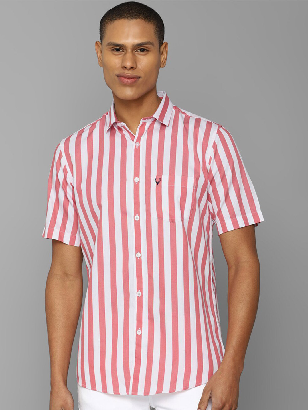 

Allen Solly Slim Fit Striped Casual Cotton Shirt, White