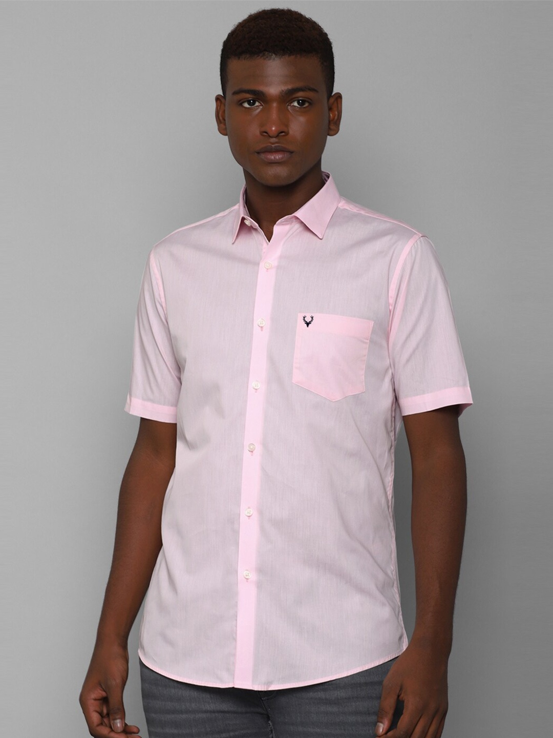 

Allen Solly Men Spread Collar Cotton Slim Fit Casual Shirt, Pink