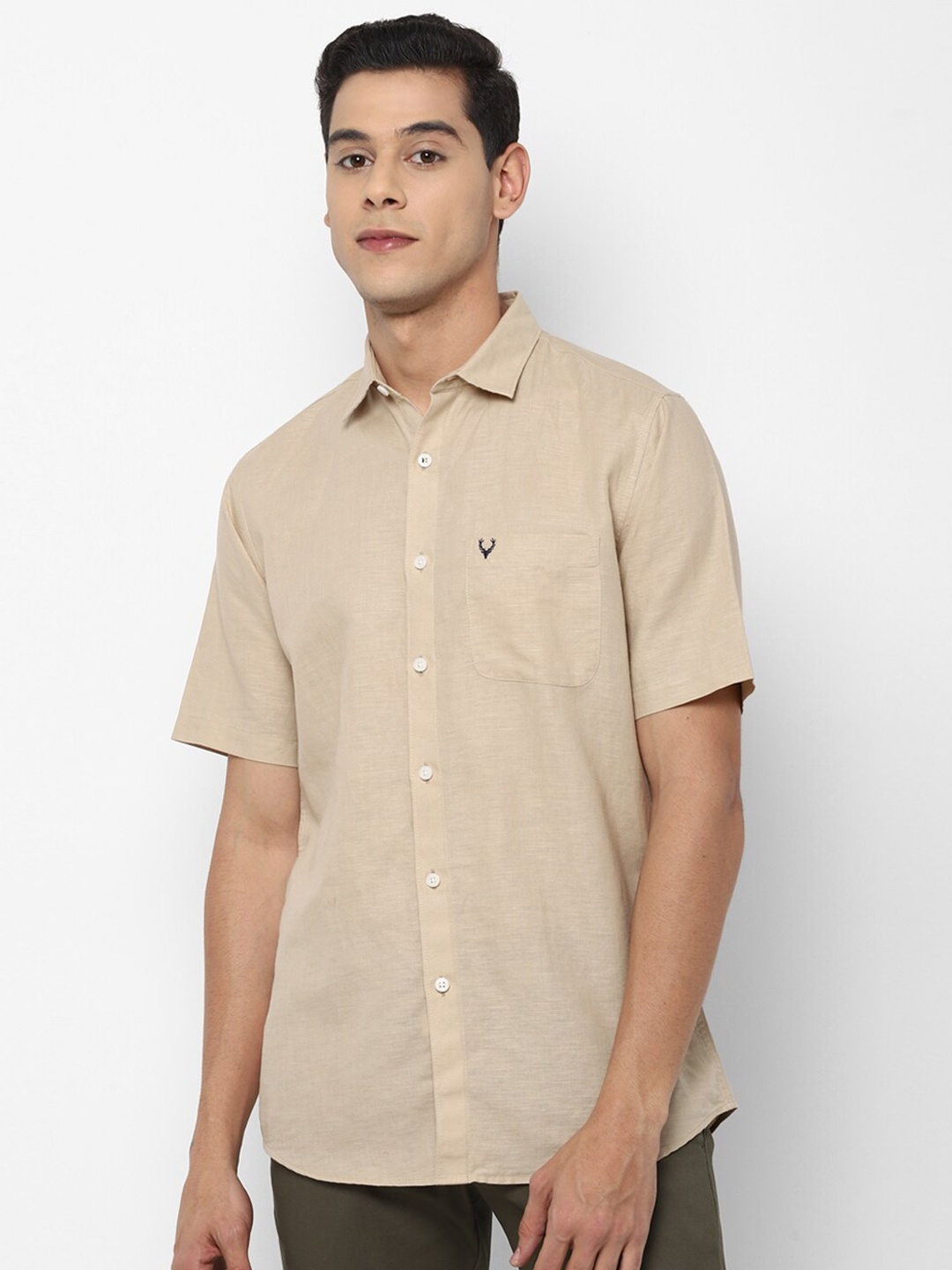 

Allen Solly Men Slim Fit Casual Shirt, Khaki