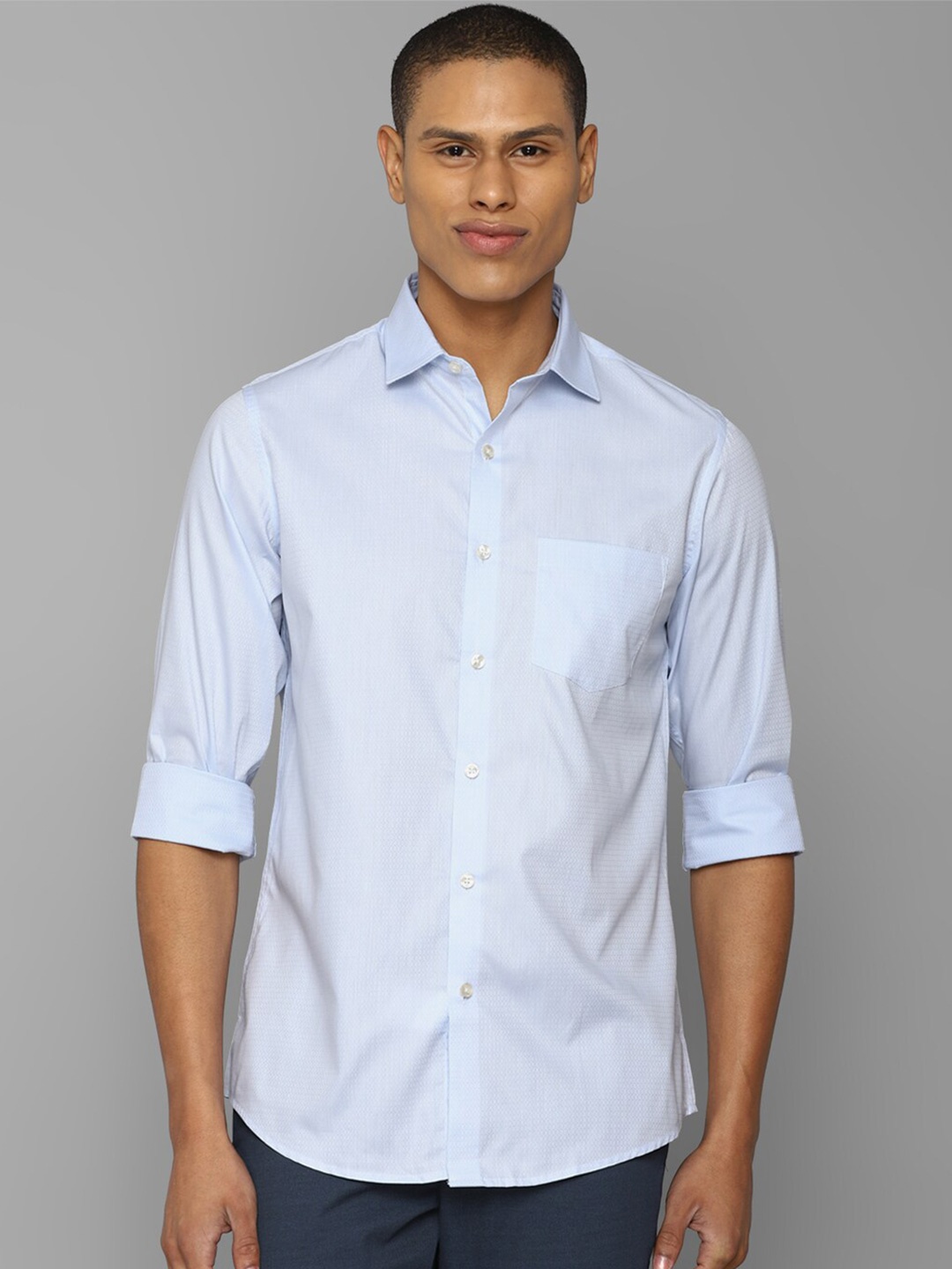 

Allen Solly Men Slim Fit Printed Casual Cotton Shirt, Blue