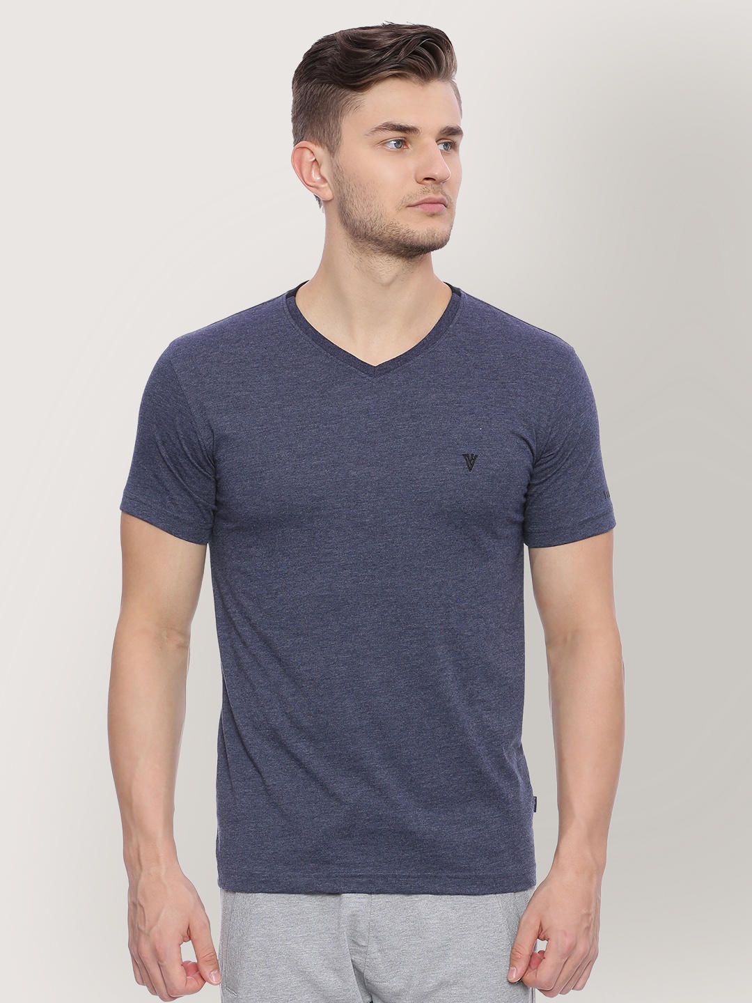 

Van Heusen Athleisure Men Solid Smart Tech Easy Stain Release T-Shirt, Blue